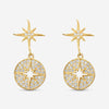 Sydney Evan 14K Yellow Gold Diamond Starburst Medallion Drop Earrings EJP2063-Y