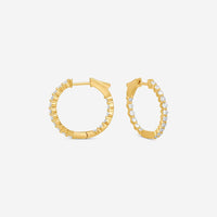 Ina Mar 14K Yellow Gold Diamond Shared Prong Hoop Earrings E1183A-FY-100F - THE SOLIST