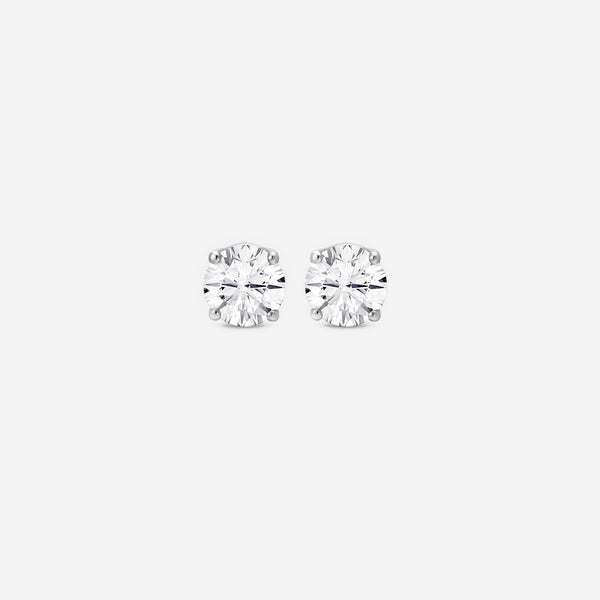 Ina Mar 14K White Gold Round Cut Solitaire 1.39ct.twd. Diamond Stud Earrings EM-004