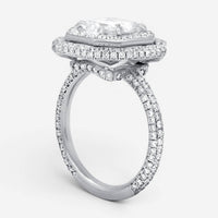 Diana M. Jewels Double Halo Platinum Diamond Engagement Ring Sz. 6 EM344