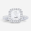 Diana M. Jewels Emerald Cut Halo Platinum Diamond Engagement Ring Sz. 6 EM466
