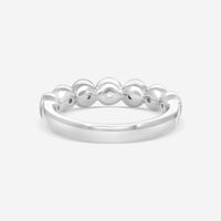 Mémoire Toujours 18K White Gold Diamond & Blue Sapphire 7-Stone Band Ring Sz. 6.5 EMTU125 - THE SOLIST