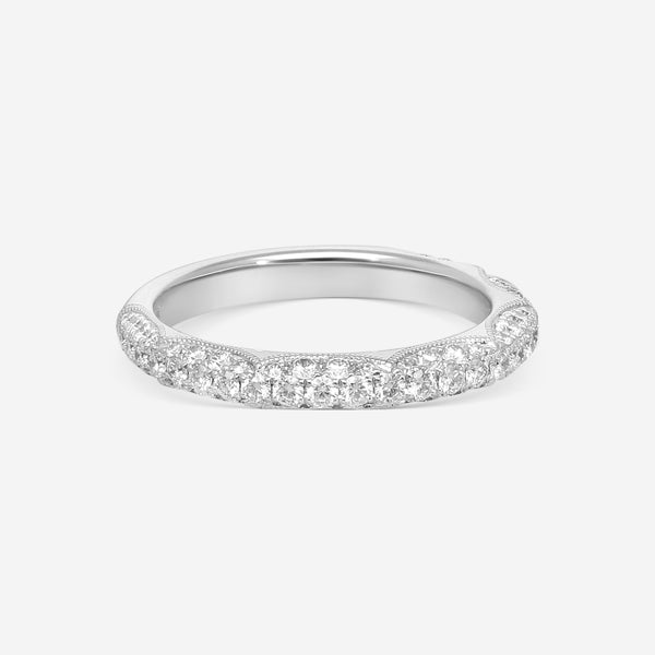 Mémoire Vintage 18K White Gold Diamond 3/4 Round Band Ring Sz. 6.5 EMVG104 - THE SOLIST