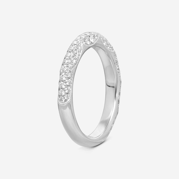 Mémoire Vintage 18K White Gold Diamond 3/4 Round Band Ring Sz. 6.5 EMVG104 - THE SOLIST