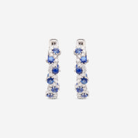 Ina Mar 14K White Gold Sapphire & Diamond Hoop Earrings ER-071295-Sapp