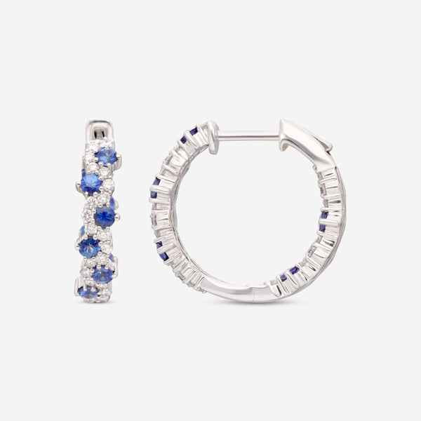 Ina Mar 14K White Gold Sapphire & Diamond Hoop Earrings ER-071295-Sapp - THE SOLIST