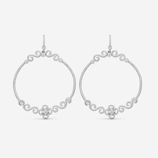 Leslie Greene Stainless Steel Diamond Drop Earrings ES900013