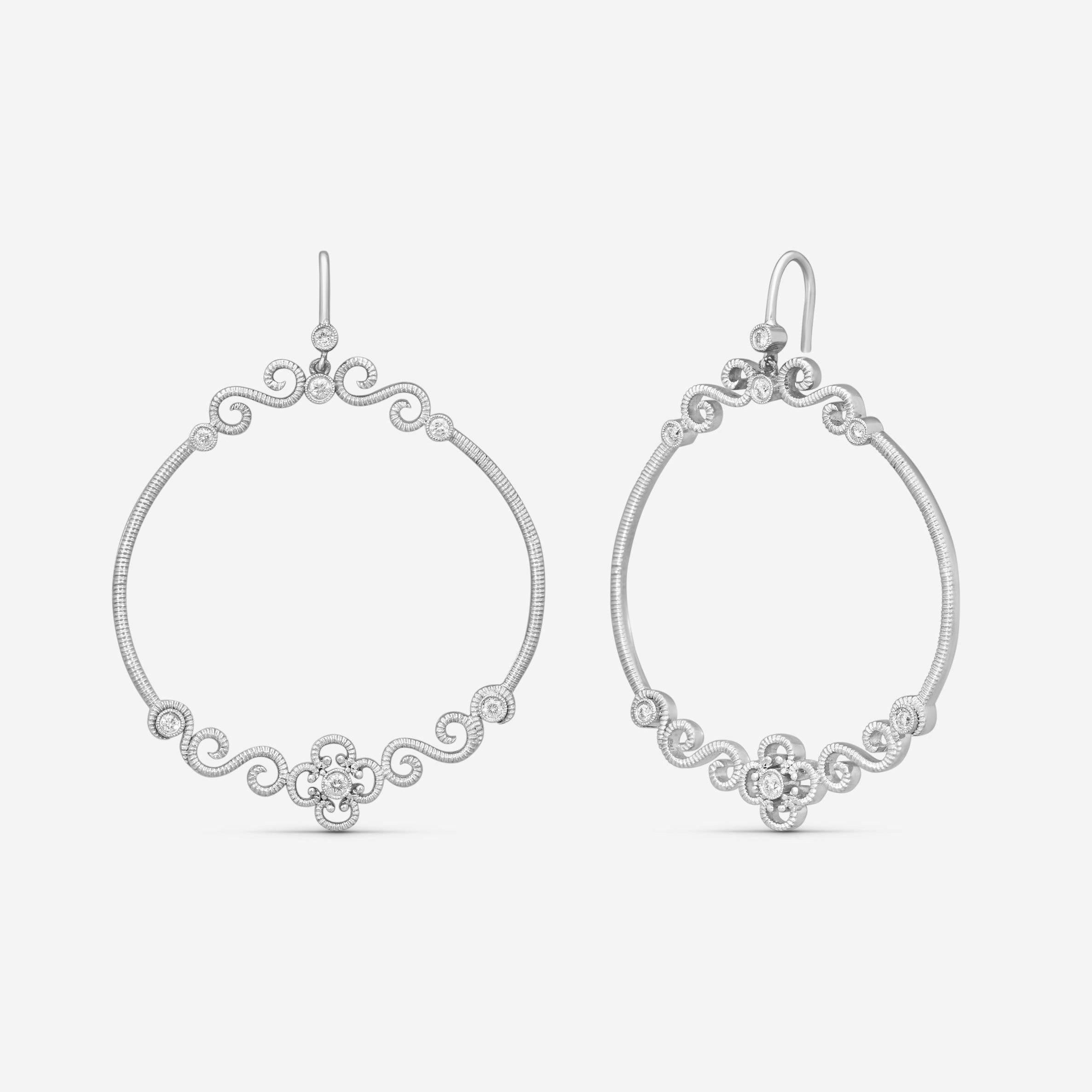 Leslie Greene Stainless Steel Diamond Drop Earrings ES900013