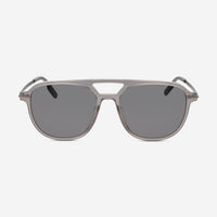 Ermenegildo Zegna Men's Shiny Milky Asphalt, Semi-Shiny Dark Rutheium & Smoke Aviator Sunglasses EZ0191