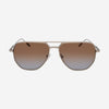 Ermenegildo Zegna Men's Matte Gunmetal & Gradient Brown Aviator Sunglasses EZ0207