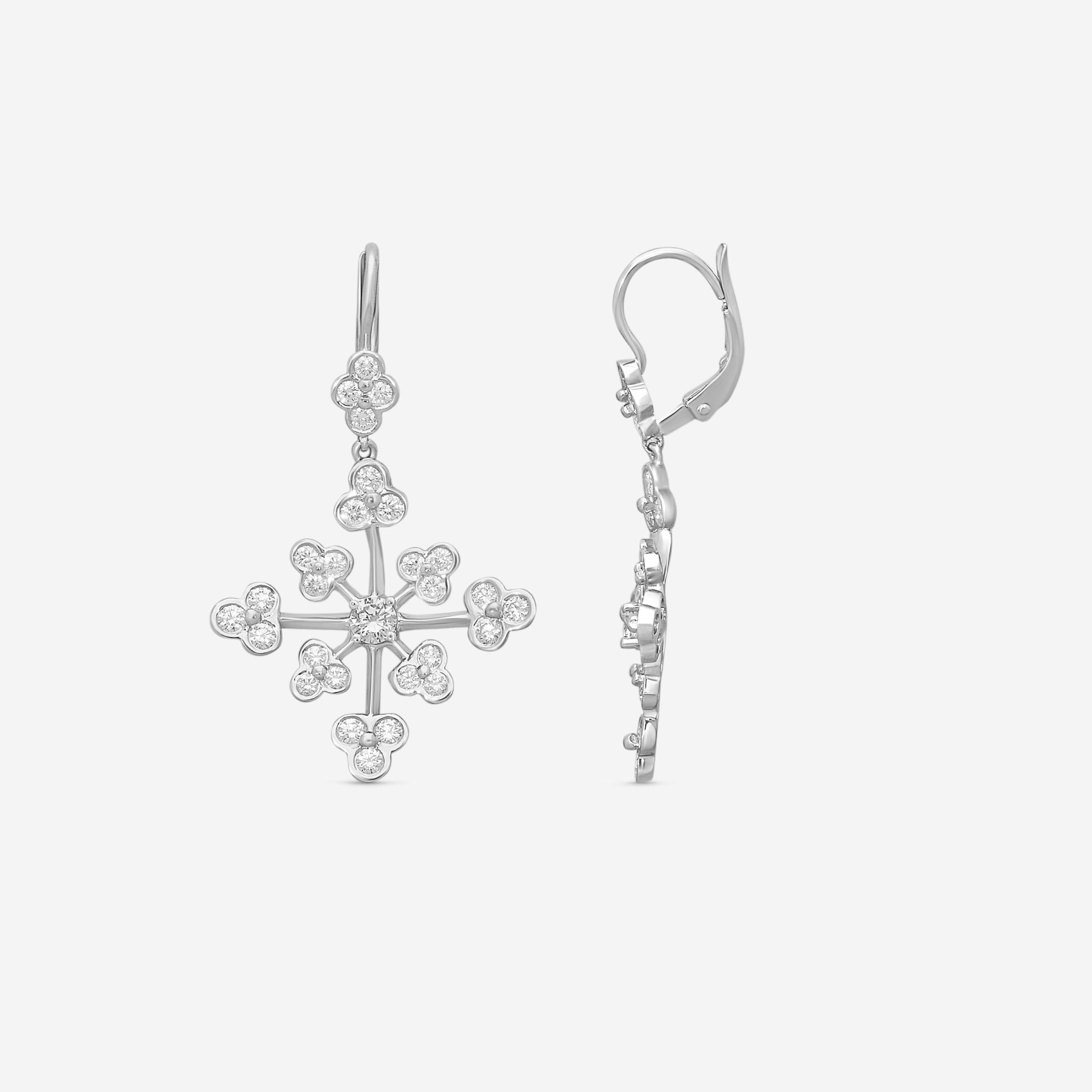 Suna Platinum & 18K White Gold Diamond Lace Earrings E2396P-LB