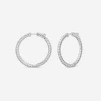 Ina Mar 14K White Gold Diamond Round Hoop Earrings E1139C-FW-300F - THE SOLIST