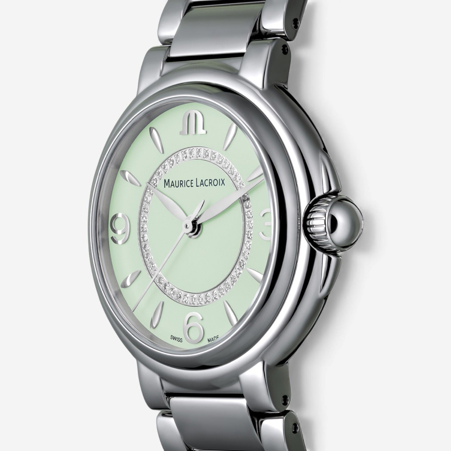 Maurice Lacroix Fiaba Stainless Steel Quartz Diamond Ladies Watch FA1104-SS002-G20-1