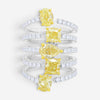 Diana M. Jewels 18K White & Yellow Gold Diamond Ring Sz. 6 FDR1228