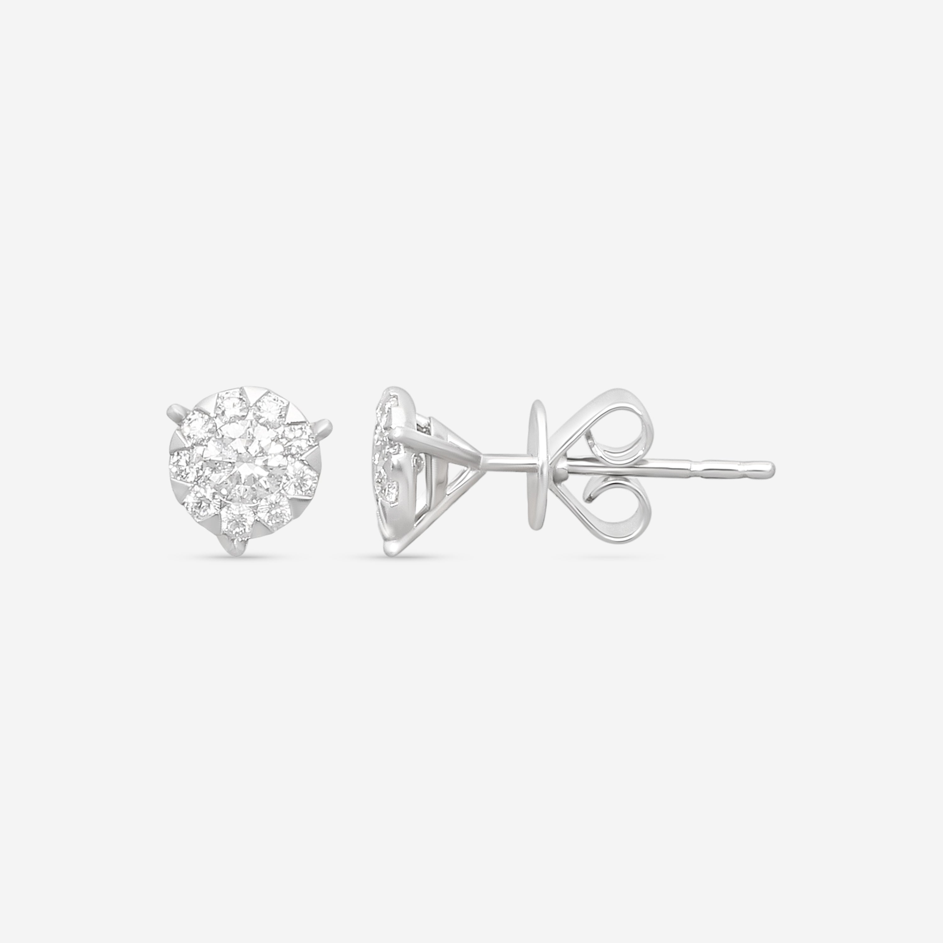 Mémoire Bouquet 14K White Gold Diamond Stud Earrings FEBQ12400004W72000 - THE SOLIST