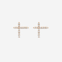 Memoire - 18K Rose Gold Luna Intercross Diamond Earrings (approx 1.7 gr / DIA .21 ct.twd) - FECS135-RG - THE SOLIST