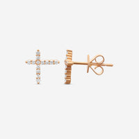 Memoire - 18K Rose Gold Luna Intercross Diamond Earrings (approx 1.7 gr / DIA .21 ct.twd) - FECS135-RG - THE SOLIST