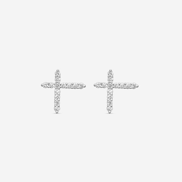 MEMOIRE - 18K WG Luna Intercross Diamond Earrings  (Approx.1.7gr./ DIA: .21ct.twd.) - FECS135-WG - THE SOLIST