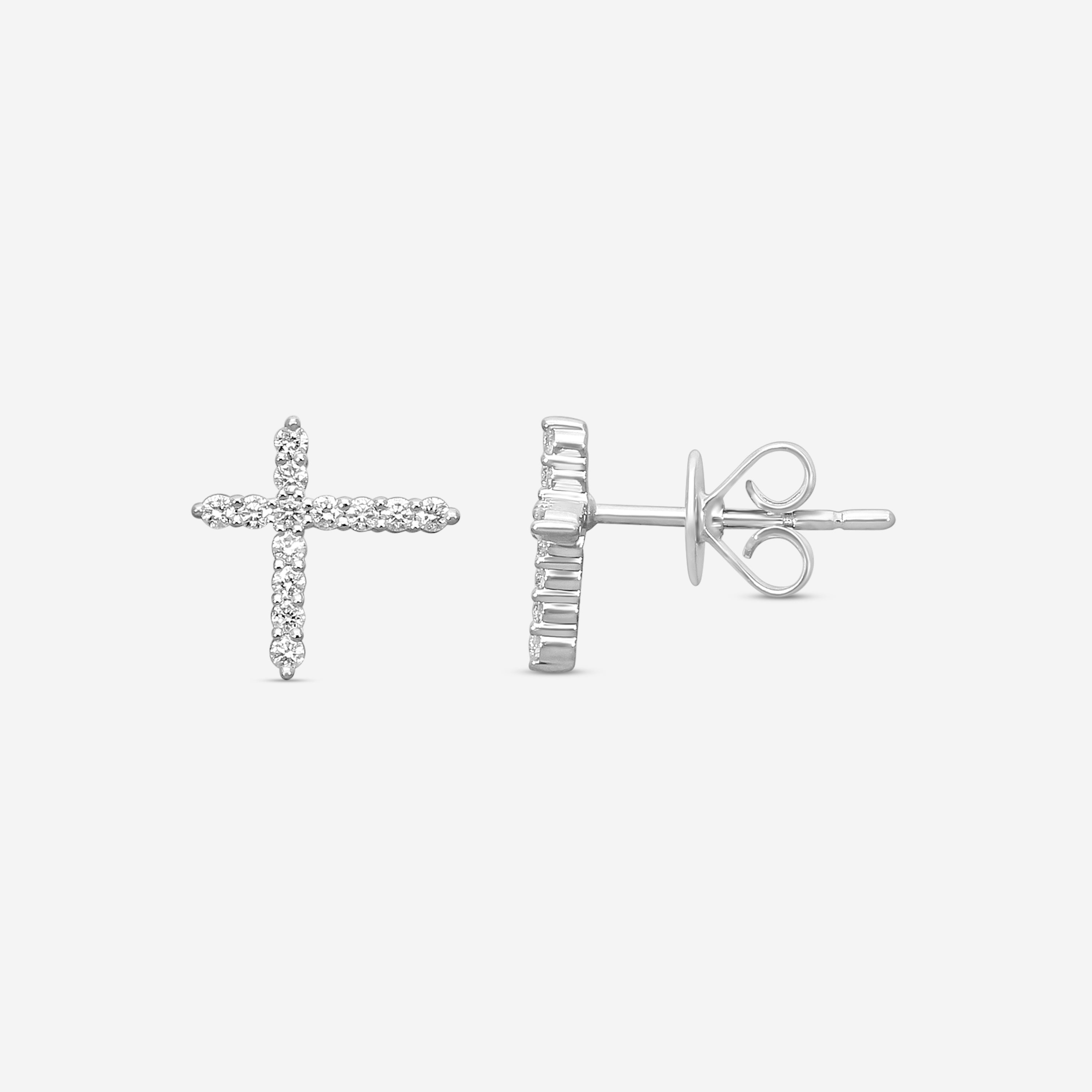 MEMOIRE - 18K WG Luna Intercross Diamond Earrings  (Approx.1.7gr./ DIA: .21ct.twd.) - FECS135-WG - THE SOLIST