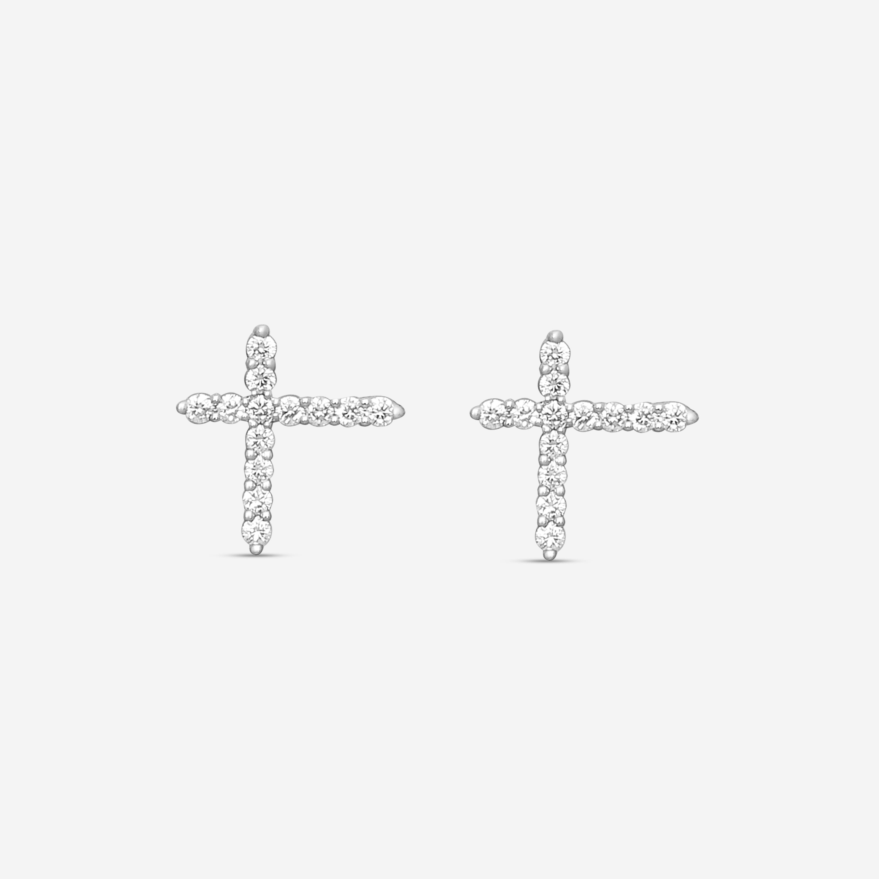 Mémoire Luna 18K White Gold Intercross Diamond Stud Earrings FECS135 - THE SOLIST