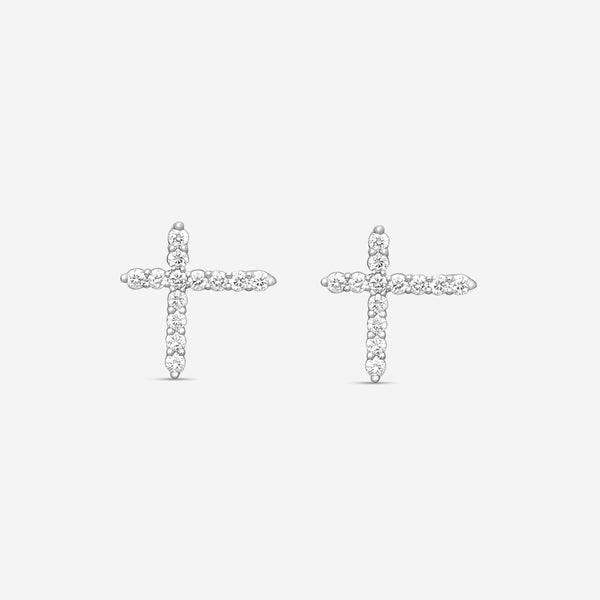 Mémoire Luna 18K White Gold Intercross Diamond Stud Earrings FECS135 - THE SOLIST