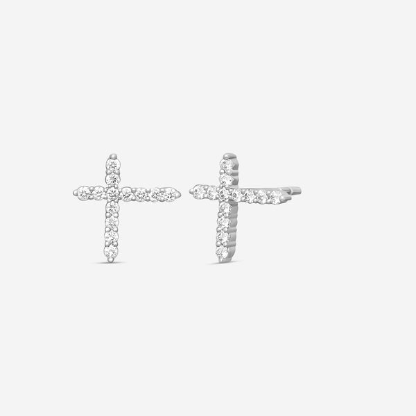 Mémoire Luna 18K White Gold Intercross Diamond Stud Earrings FECS135 - THE SOLIST