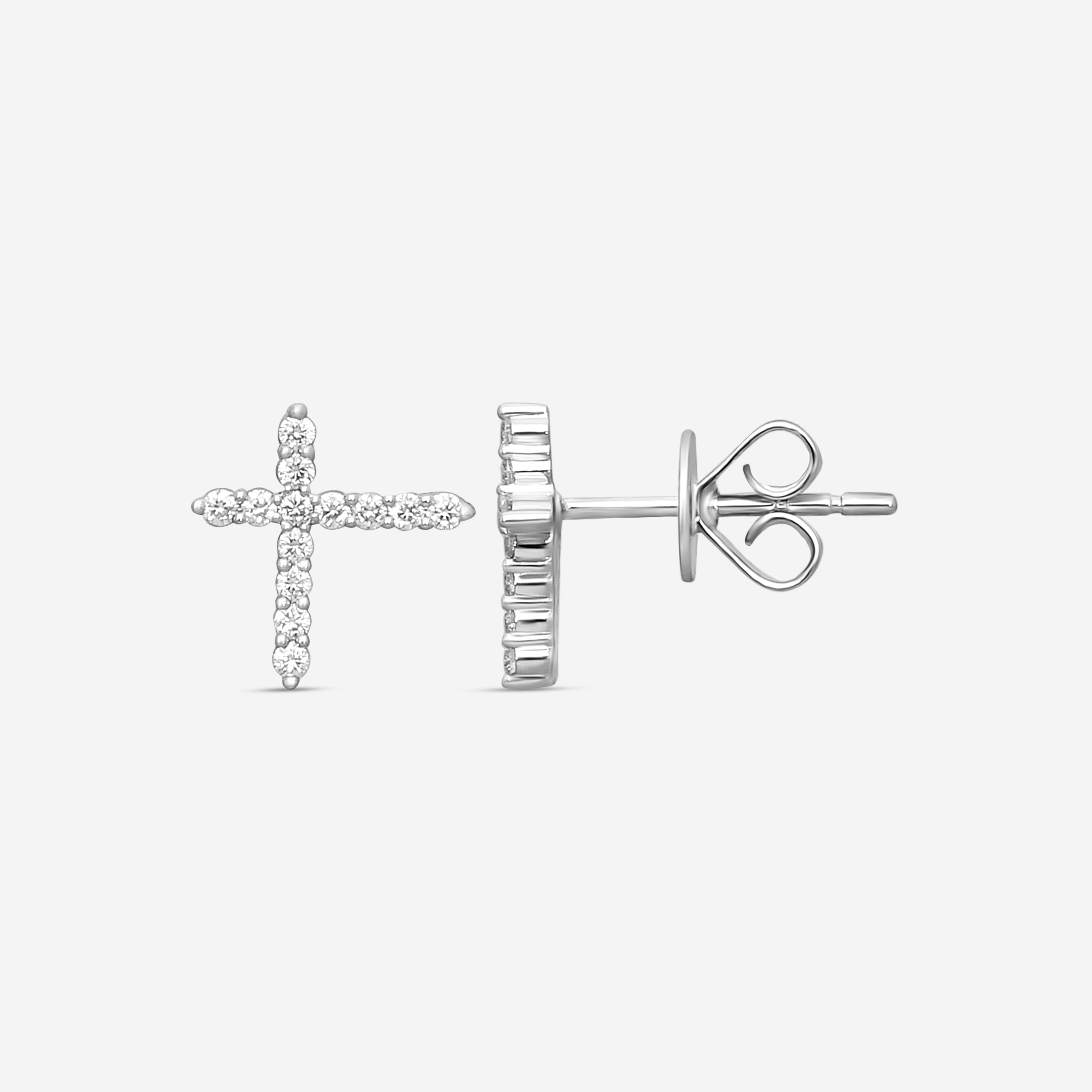 Mémoire Luna 18K White Gold Intercross Diamond Stud Earrings FECS135 - THE SOLIST