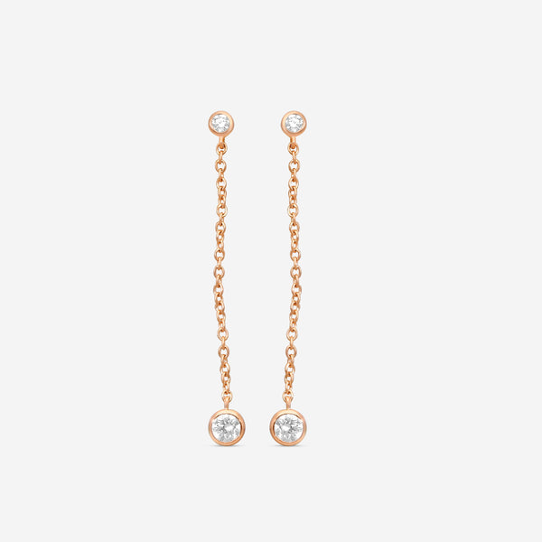 MEMOIRE - 18K RG Cascade Drop Earrings  (Approx.1.5gr./ DIA: .29ct.twd.) - FEZY101-RG
SIZE / Drop:35mm - THE SOLIST