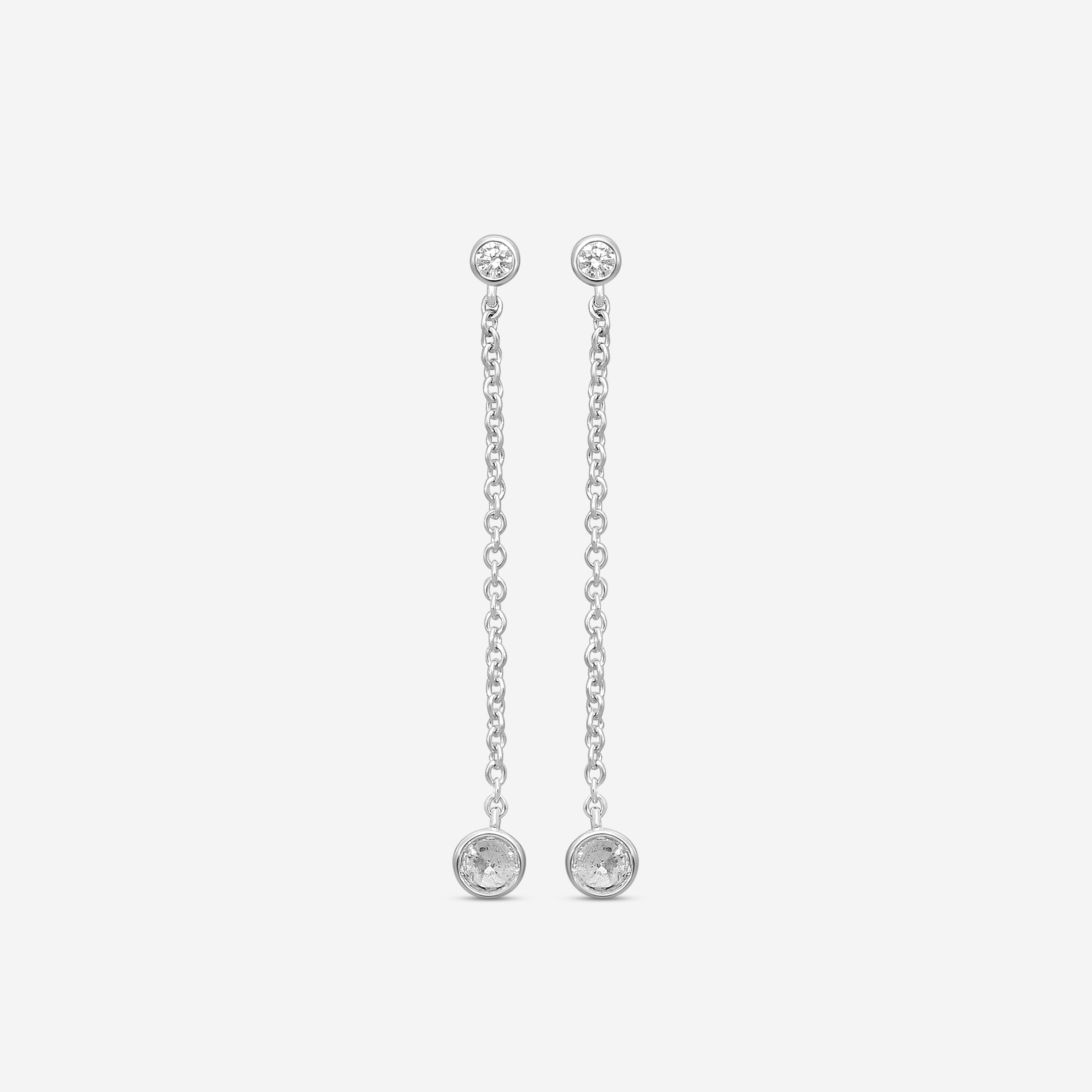 MEMOIRE - 18K WG Cascade Drop Earrings  (Approx.1.5gr./ DIA: .29ct.twd.) - FEZY101-WG
SIZE / Drop:35mm - THE SOLIST