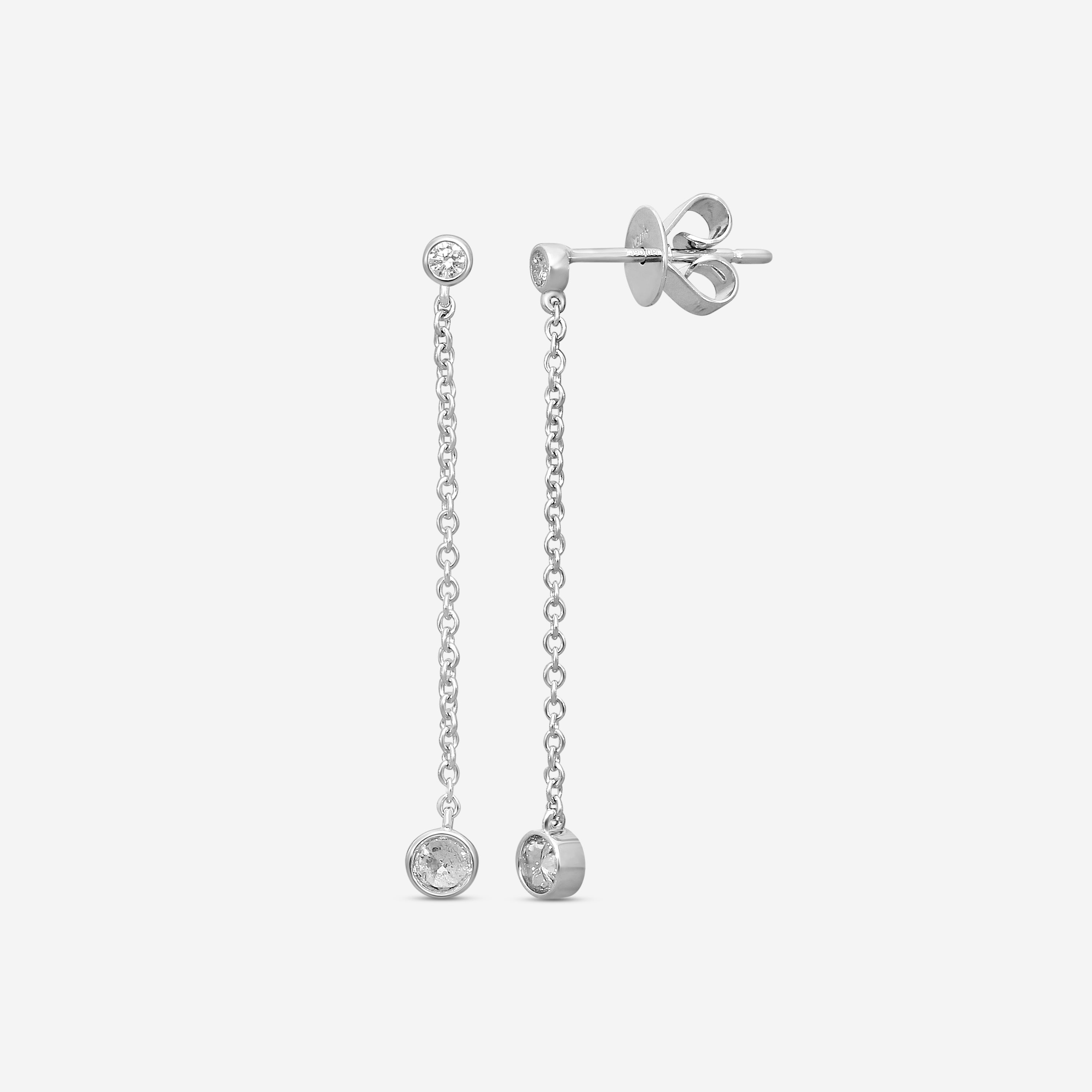 MEMOIRE - 18K WG Cascade Drop Earrings  (Approx.1.5gr./ DIA: .29ct.twd.) - FEZY101-WG
SIZE / Drop:35mm - THE SOLIST