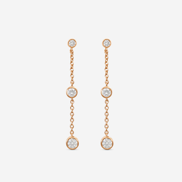 MEMOIRE - 18K RG Cascade Drop Earrings  (Approx.1.8gr./ DIA: .DIA: .ct.twd.) - FEZY102-RG
SIZE / Drop:34mm - THE SOLIST