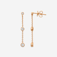 MEMOIRE - 18K RG Cascade Drop Earrings  (Approx.1.8gr./ DIA: .DIA: .ct.twd.) - FEZY102-RG
SIZE / Drop:34mm - THE SOLIST