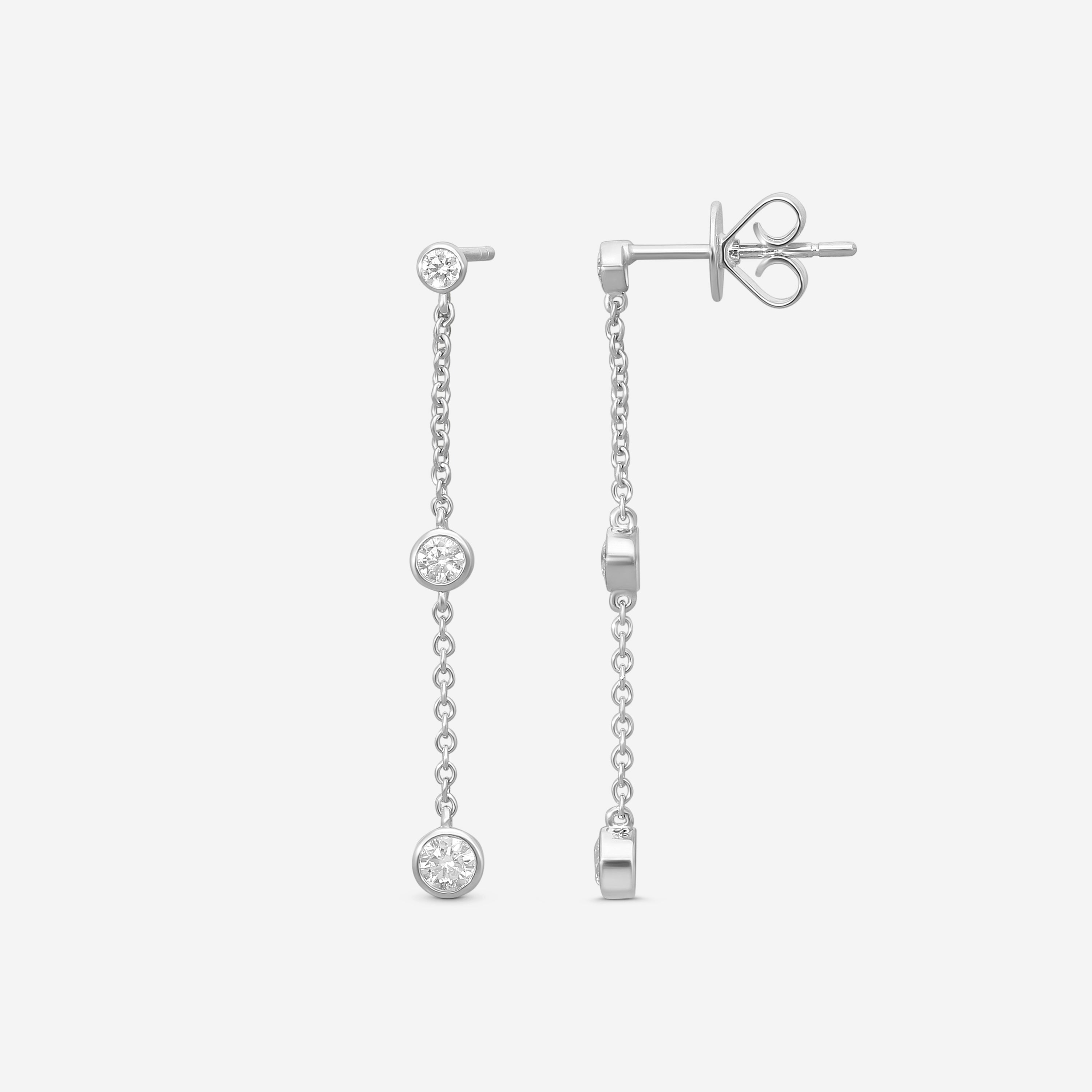 MEMOIRE - 18K WG Cascade Drop Earrings  (Approx.1.8gr./ DIA: .DIA: .ct.twd.) - FEZY102-WG
SIZE / Drop:34mm - THE SOLIST