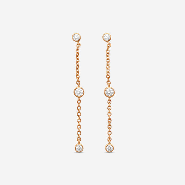 MEMOIRE - 18K RG Cascade Drop Earrings  (Approx.1.6gr./ DIA: .23ct.twd.) - FEZY103-RG
SIZE / Drop:35mm - THE SOLIST