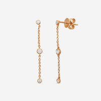 MEMOIRE - 18K RG Cascade Drop Earrings  (Approx.1.6gr./ DIA: .23ct.twd.) - FEZY103-RG
SIZE / Drop:35mm - THE SOLIST