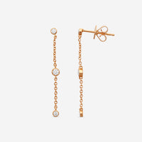 MEMOIRE - 18K RG Cascade Drop Earrings  (Approx.1.6gr./ DIA: .23ct.twd.) - FEZY103-RG
SIZE / Drop:35mm - THE SOLIST