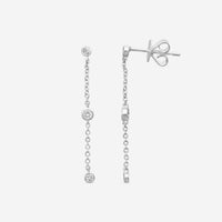 MEMOIRE - 18K WG Cascade Drop Earrings  (Approx.1.4gr./ DIA: .23ct.twd.) - FEZY103-WGSIZE / Drop:35mm - THE SOLIST