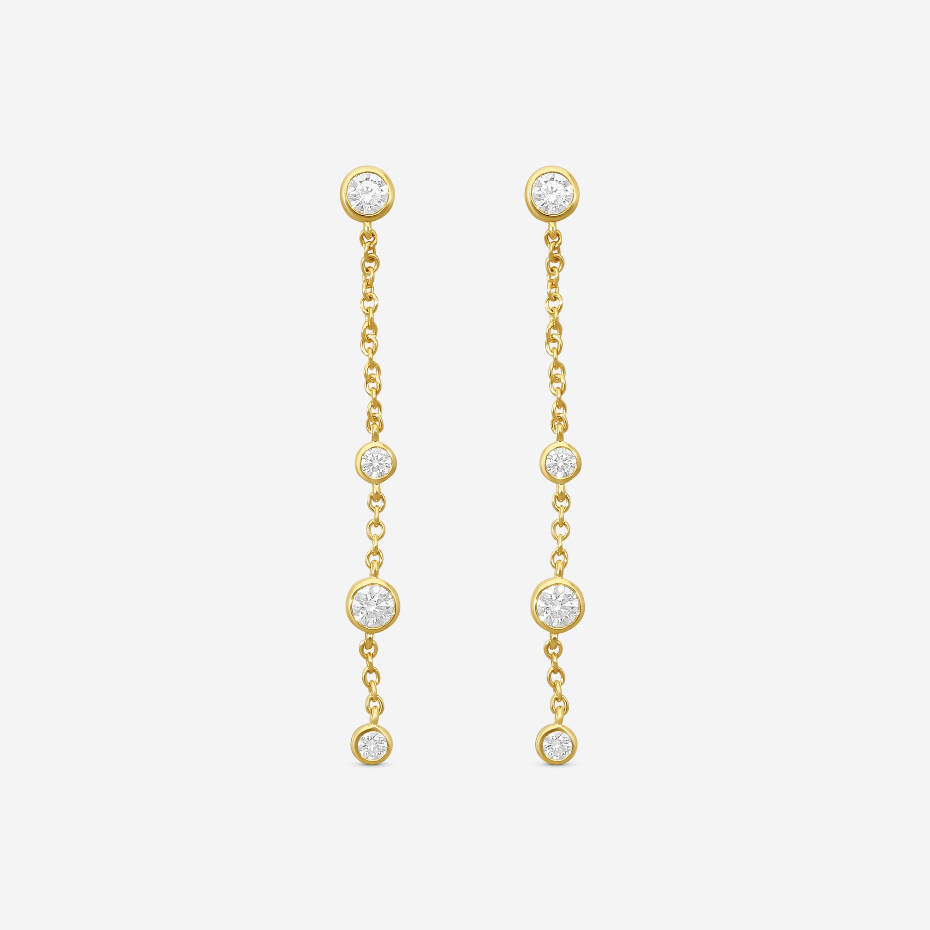 MEMOIRE - 18K YG Cascade Drop Earrings (Approx.1.8gr./ DIA: .46ct.twd.) - FEZY104-YG
SIZE / Drop:40mm - THE SOLIST