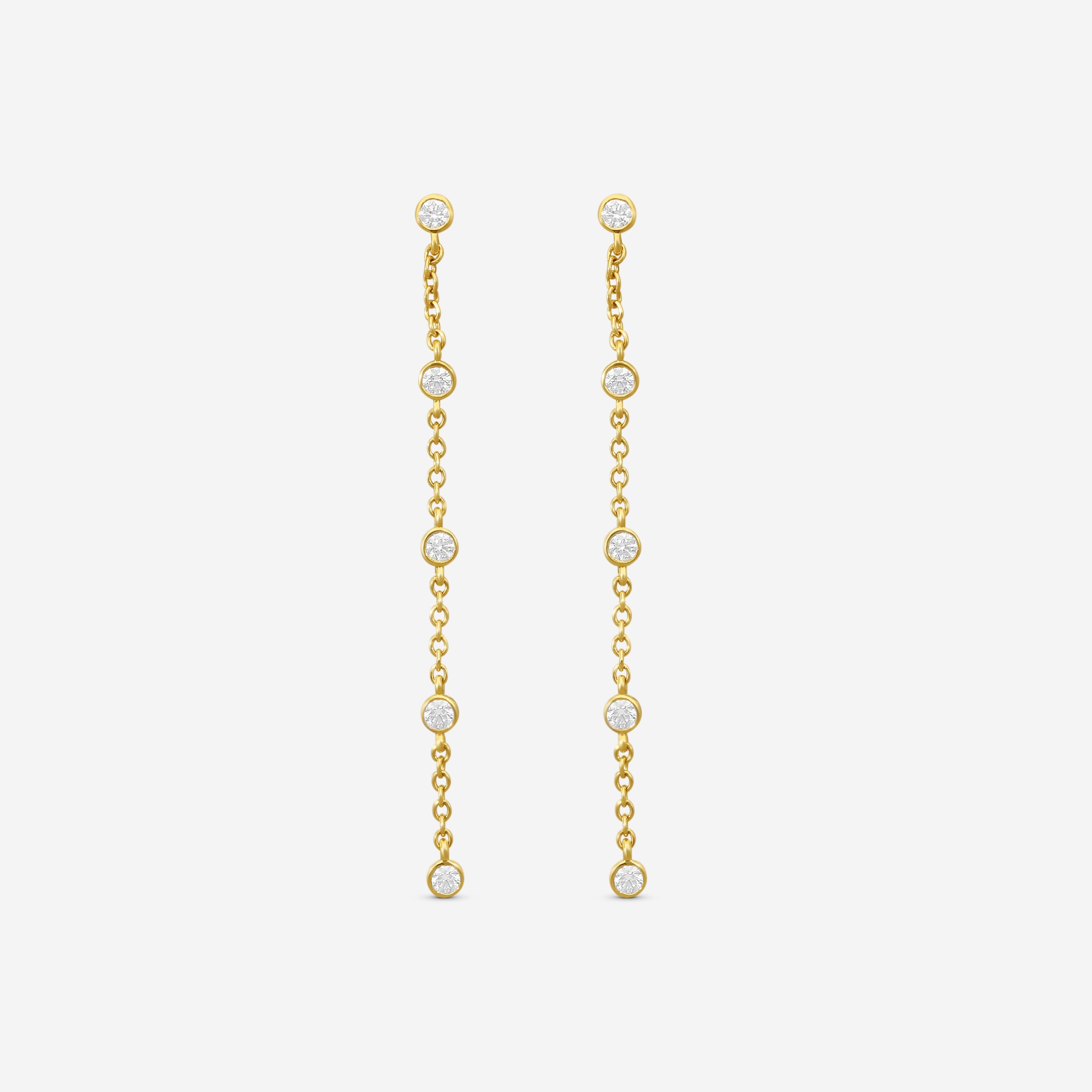 MEMOIRE - 18K YG Cascade Drop Earrings (Approx.1.7gr./ DIA: .23ct.twd.) - FEZY105-YG
SIZE / Drop:45mm - THE SOLIST