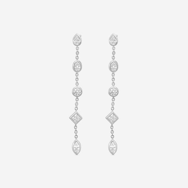 MEMOIRE - 18K WG Cascade Mixed Fancy Shape Drop Earrings (Approx.2.7gr./ DIA: .92ct.twd.) - FEZY159-WG
SIZE / Drop:45mm - THE SOLIST