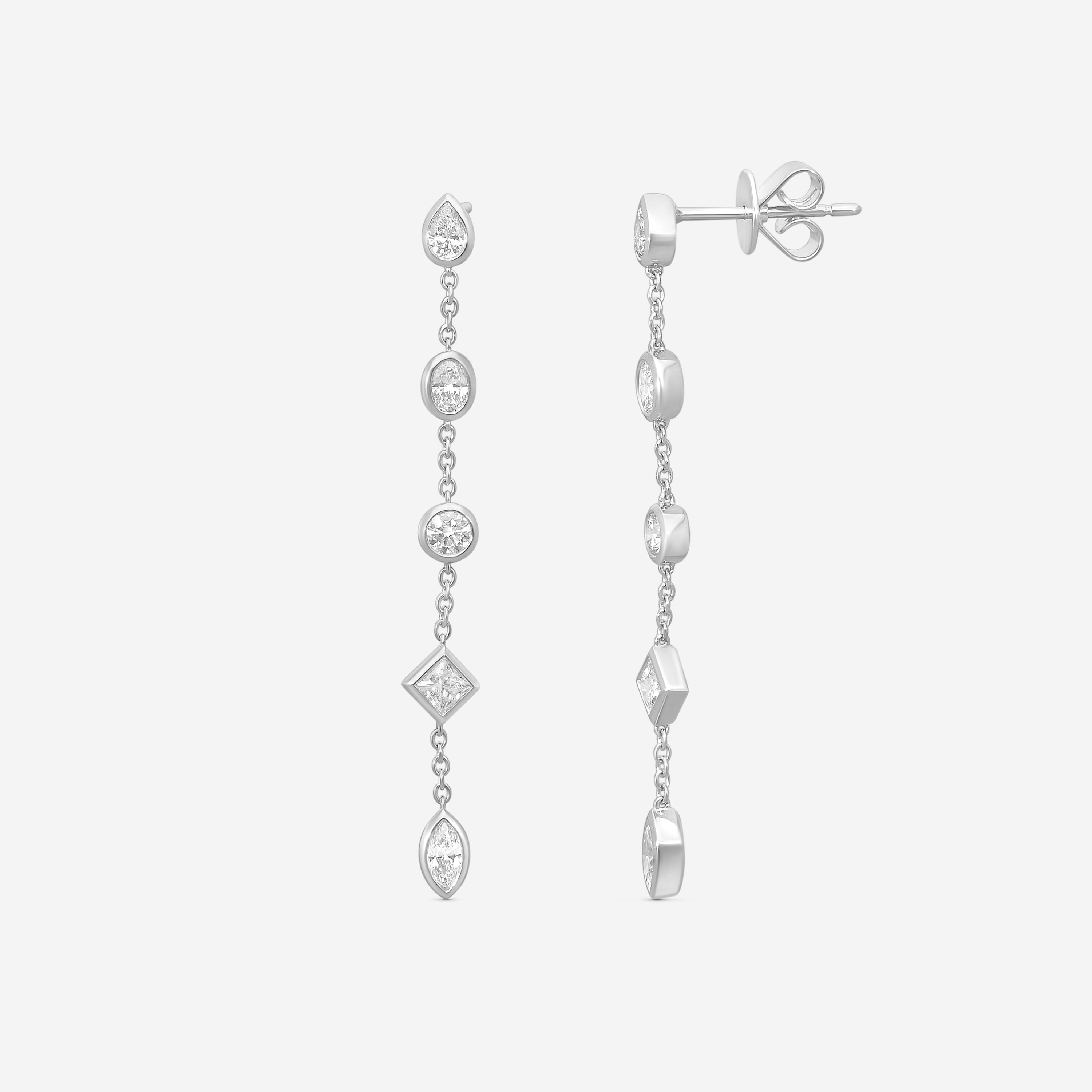 MEMOIRE - 18K WG Cascade Mixed Fancy Shape Drop Earrings (Approx.2.7gr./ DIA: .92ct.twd.) - FEZY159-WG
SIZE / Drop:45mm - THE SOLIST