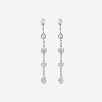 Mémoire Cascade 18K White Gold Mixed Fancy Shape Diamond Drop Earrings FEZY159