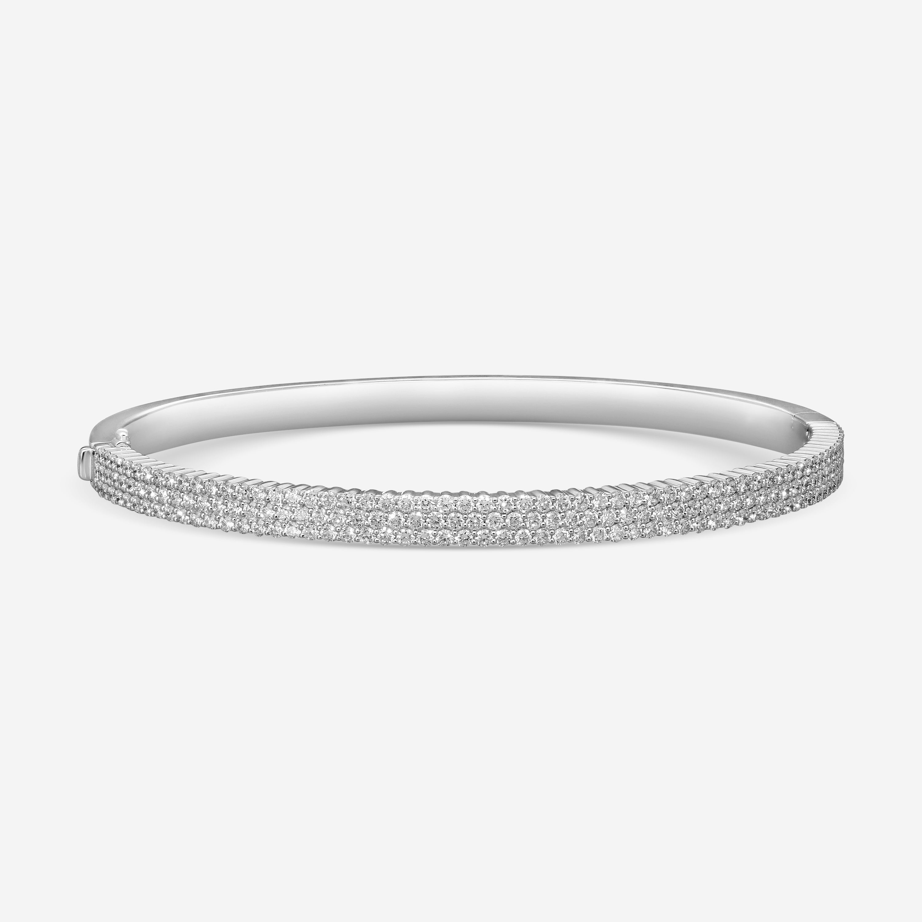 Mémoire Paramount 18K White Gold Triple Row Diamond Bangle Bracelet CGPR125-18KW - THE SOLIST