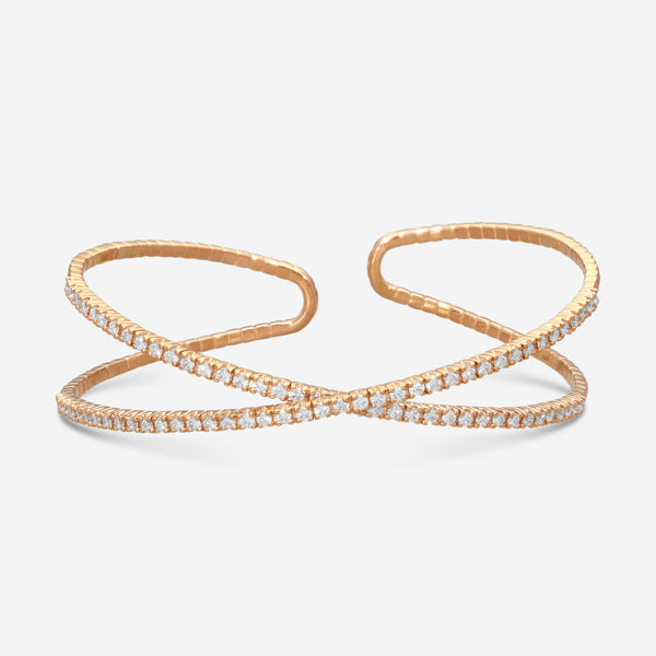 Mémoire 18K Rose Gold Diamond Open Flex Crisscross Bangle Bracelet FGFX10657458R72000 - THE SOLIST
