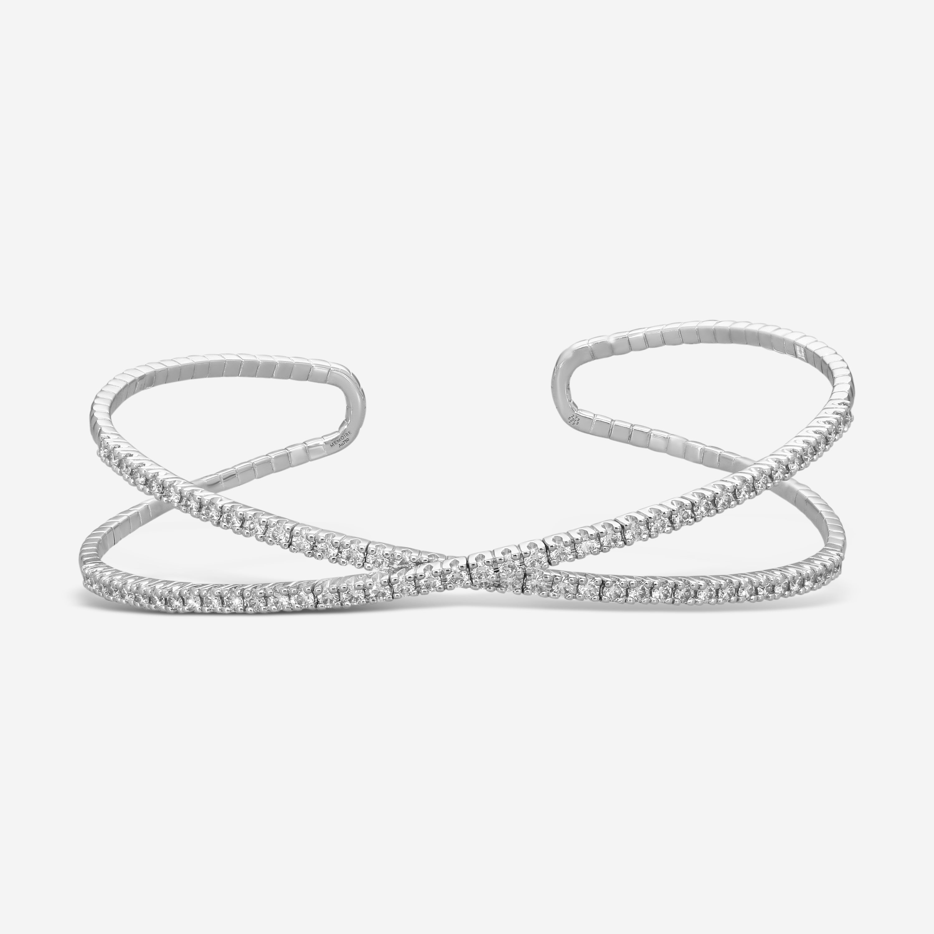 MEMOIRE - Open Flex Crisscross Diamond Bangle 1.50ctw approx. 57x45mm - FGFX106 - THE SOLIST