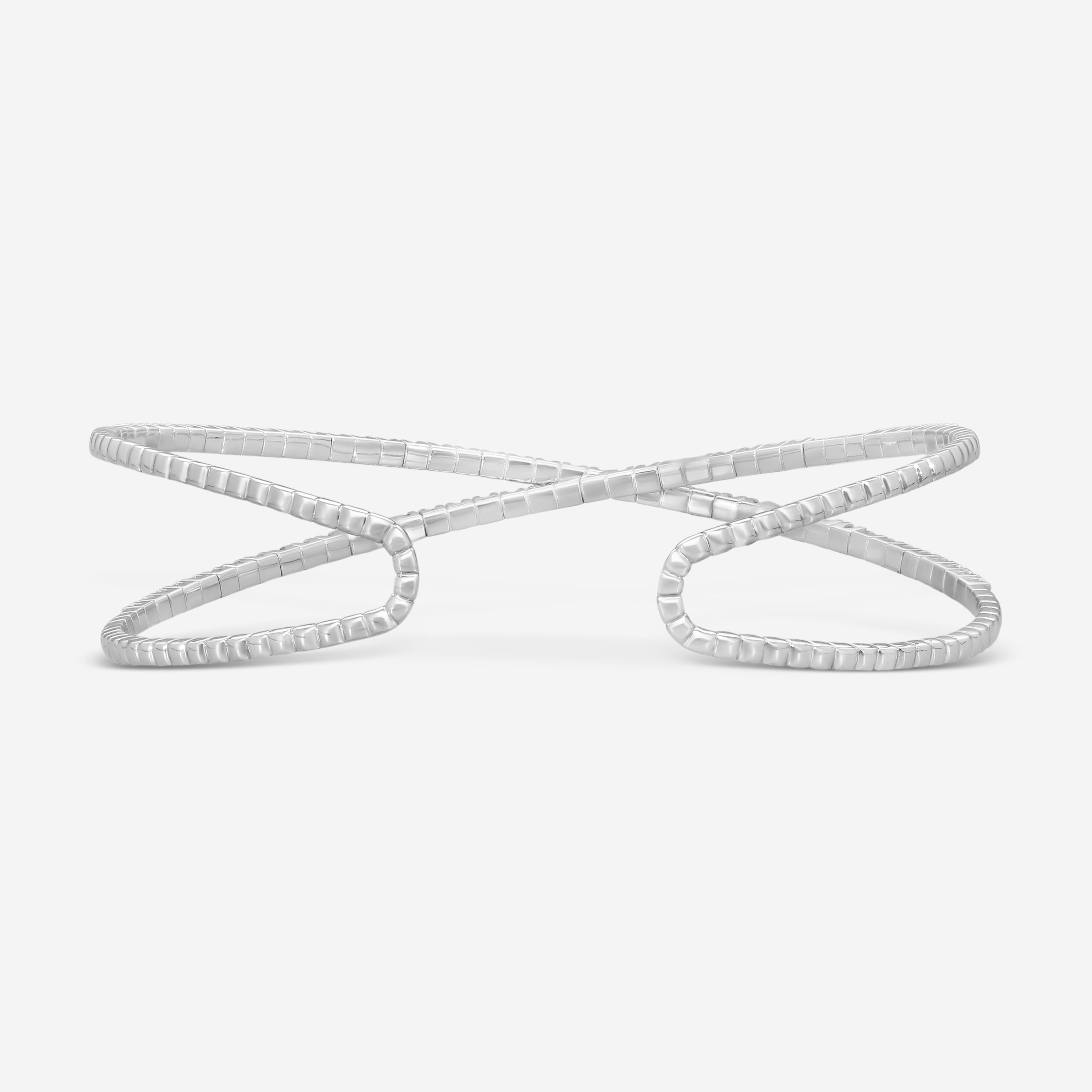 MEMOIRE - Open Flex Crisscross Diamond Bangle 1.50ctw approx. 57x45mm - FGFX106 - THE SOLIST