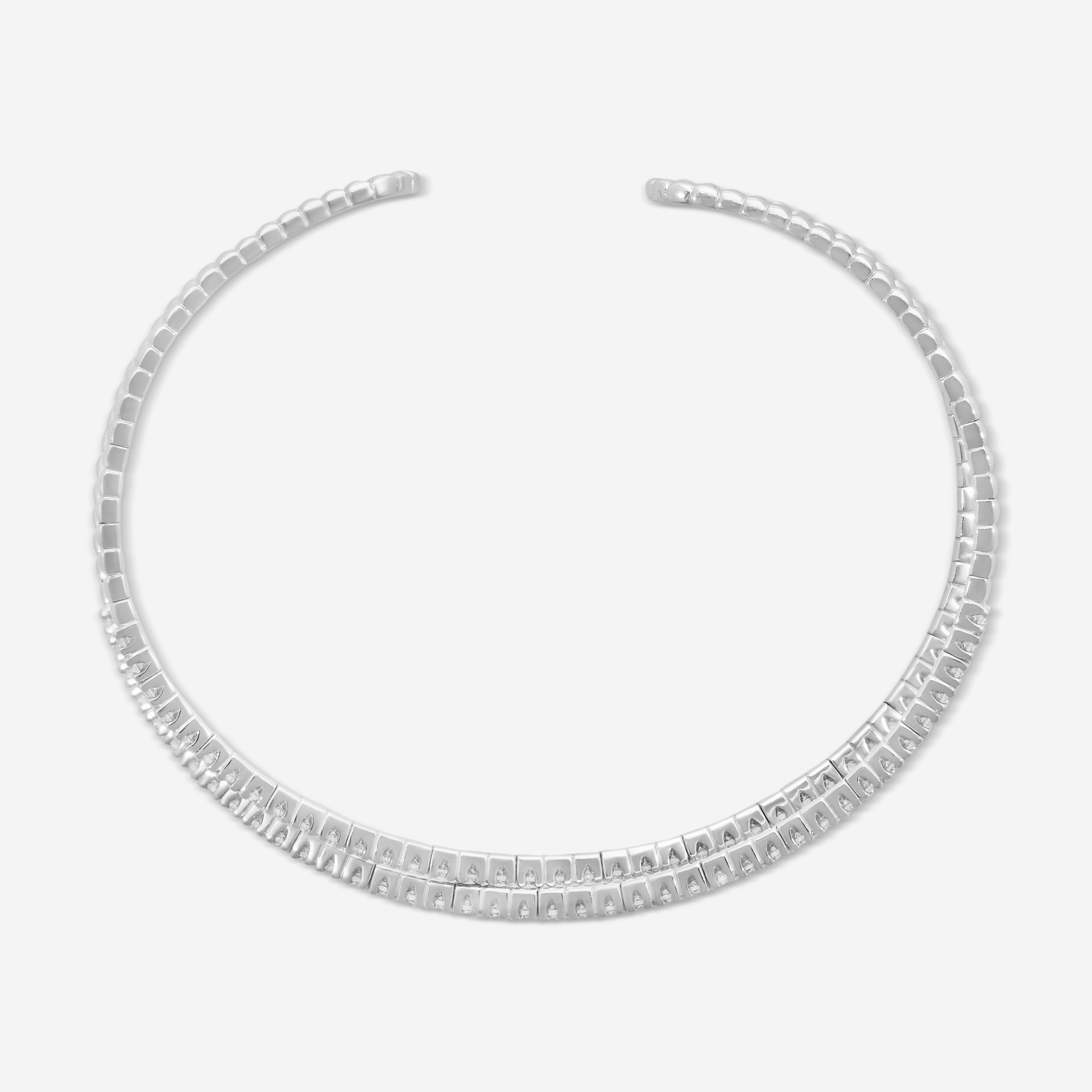 MEMOIRE - Open Flex Crisscross Diamond Bangle 1.50ctw approx. 57x45mm - FGFX106 - THE SOLIST