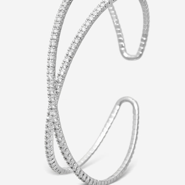 MEMOIRE - Open Flex Crisscross Diamond Bangle 1.50ctw approx. 57x45mm - FGFX106 - THE SOLIST
