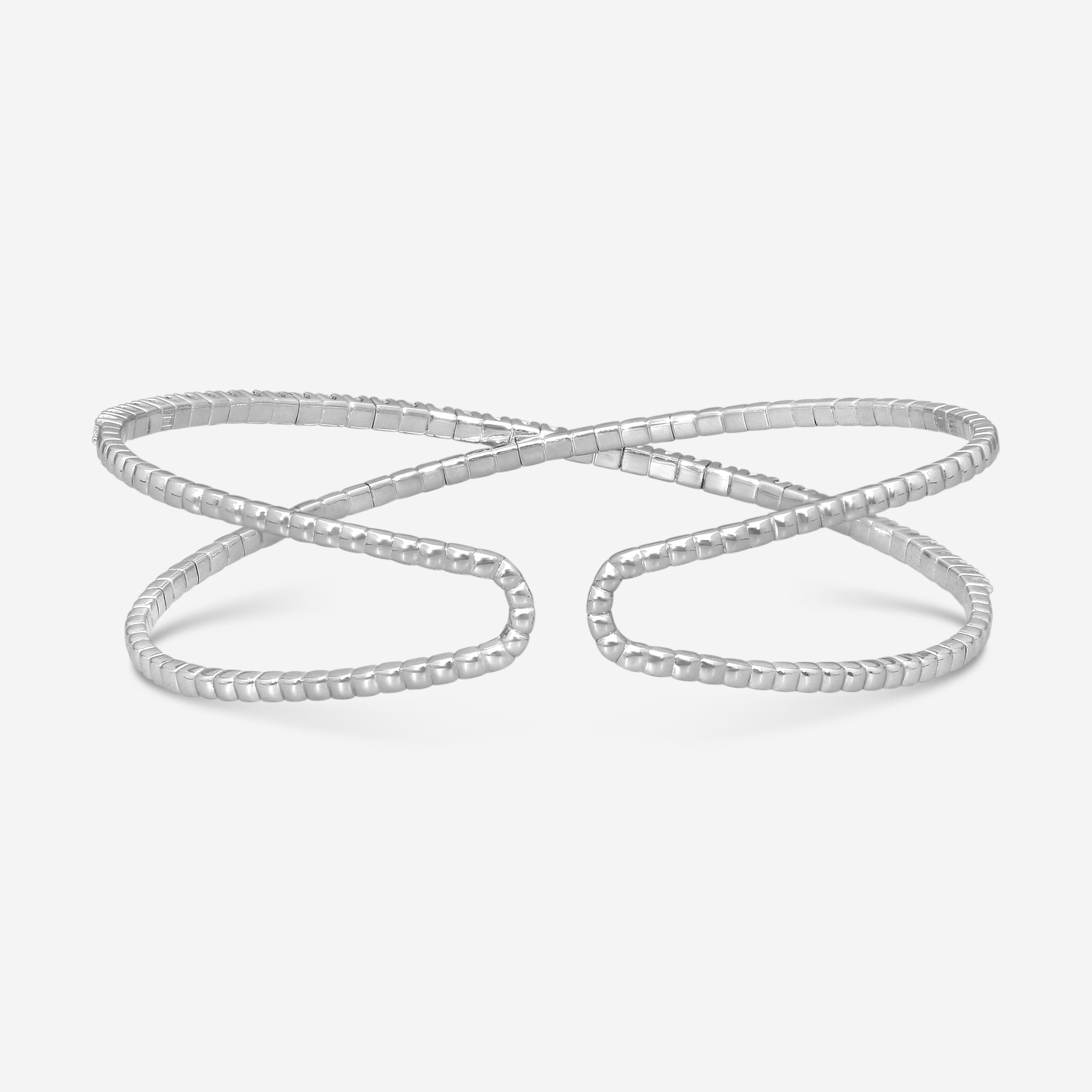 Mémoire 18K White Gold Diamond Open Flex Crisscross Bangle Bracelet FGFX10857458W72000 - THE SOLIST