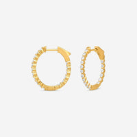 Ina Mar 14K Yellow Gold Diamond Shared Prong Oval Hoop Earrings E1182A-FY-100F - THE SOLIST